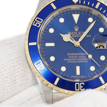 腕時計 ロレックス ROLEX サブマリーナー デイト 16613 M番 自動巻き メンズ M番 K18YG×SS コンビ ダイバーズ 青サブ ルーレット