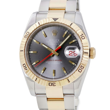 腕時計 ロレックス ROLEX デイトジャスト 36 ターノグラフ 116263 F番 自動巻き メンズ F番 K18YG×SS コンビ バー 回転ベゼル