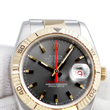 腕時計 ロレックス ROLEX デイトジャスト 36 ターノグラフ 116263 F番 自動巻き メンズ F番 K18YG×SS コンビ バー 回転ベゼル