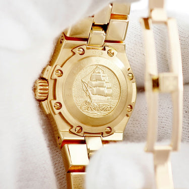腕時計 ヴァシュロン・コンスタンタン VACHERON CONSTANTIN オーヴァーシーズ 16550/423J クオーツ レディース K18YG無垢 純正ダイヤ アイボリー
