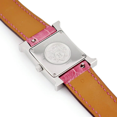 腕時計 エルメス HERMES Hウォッチ MM HH1.235 クオーツ レディース 純正ダイヤ シェル ホワイト 白 アラビア H型 ミディアム