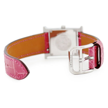 腕時計 エルメス HERMES Hウォッチ MM HH1.235 クオーツ レディース 純正ダイヤ シェル ホワイト 白 アラビア H型 ミディアム