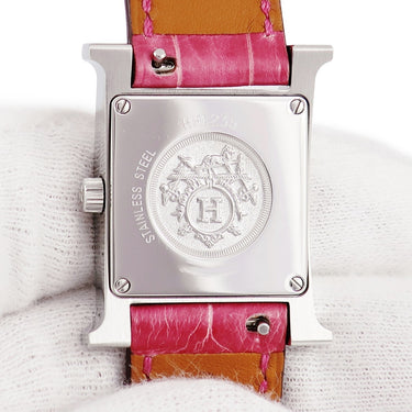 腕時計 エルメス HERMES Hウォッチ MM HH1.235 クオーツ レディース 純正ダイヤ シェル ホワイト 白 アラビア H型 ミディアム