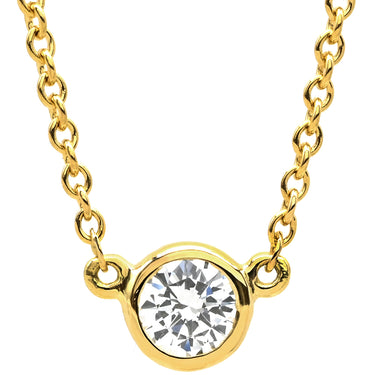 ティファニー Tiffany & Co バイザヤード シングルダイヤモンド ペンダント イエローゴールド K18YG ダイヤモンド ネックレス T&Co. 1P 1石 1粒 エルサペレッティ