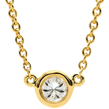 ティファニー Tiffany & Co バイザヤード シングルダイヤモンド ペンダント イエローゴールド K18YG ダイヤモンド ネックレス T&Co. 1P 1石 1粒 エルサペレッティ
