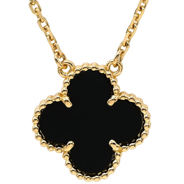 ヴァンクリーフアーペル Van Cleef & Arpels ヴィンテージ アルハンブラ ペンダント VCARA45800 ブラック×イエローゴールド K18YG オニキス ネックレス Au750 18K オニキス