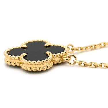 ヴァンクリーフアーペル Van Cleef & Arpels ヴィンテージ アルハンブラ ペンダント VCARA45800 ブラック×イエローゴールド K18YG オニキス ネックレス Au750 18K オニキス