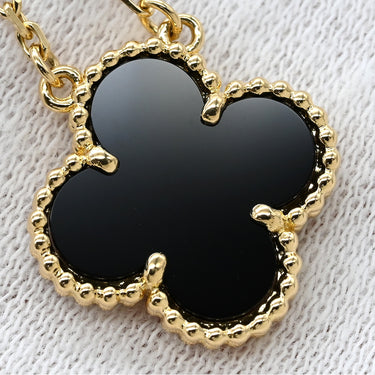ヴァンクリーフアーペル Van Cleef & Arpels ヴィンテージ アルハンブラ ペンダント VCARA45800 ブラック×イエローゴールド K18YG オニキス ネックレス Au750 18K オニキス