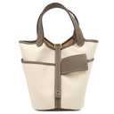 エルメス HERMES ピコタンロック カーゴ PM エトゥープ×エクリュ ヴォースイフト トワルゴエラン ハンドバッグ ゴールド金具 未使用