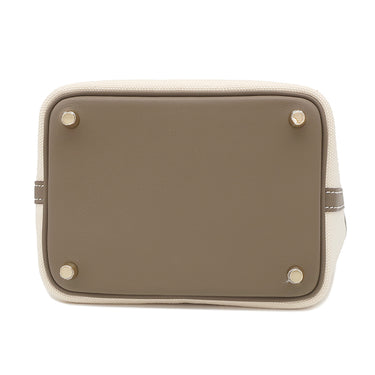 エルメス HERMES ピコタンロック カーゴ PM エトゥープ×エクリュ ヴォースイフト トワルゴエラン ハンドバッグ ゴールド金具 未使用