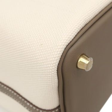 エルメス HERMES ピコタンロック カーゴ PM エトゥープ×エクリュ ヴォースイフト トワルゴエラン ハンドバッグ ゴールド金具 未使用