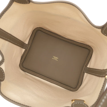 エルメス HERMES ピコタンロック カーゴ PM エトゥープ×エクリュ ヴォースイフト トワルゴエラン ハンドバッグ ゴールド金具 未使用