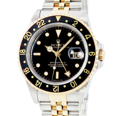 腕時計 ロレックス ROLEX GMTマスター2 16713 S番 自動巻き メンズ S番 K18YGxSS コンビ デイト 回転ベゼル 黒 ポストヴィンテージ