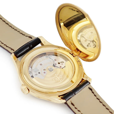 腕時計 パテックフィリップ PATEK PHILIPPE カラトラバ 5227J-001 自動巻き メンズ K18YG無垢 アイボリー ハンターケース デイト
