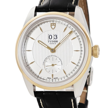 腕時計 チュードル TUDOR グラマー ダブルデイト 57103 I番 自動巻き メンズ I番 K18YG×SS コンビ シルバー スモールセコンド