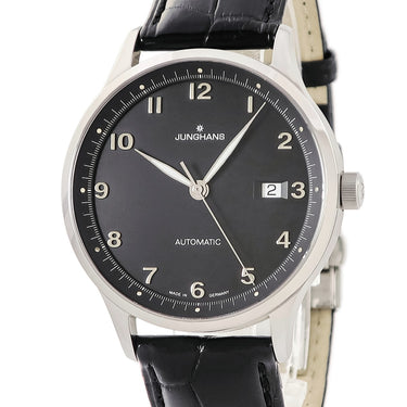 腕時計 ユンハンス JUNGHANS マイスター アタッシェ オートマティック 027/4542.00 自動巻き メンズ 新品同様 黒 シースルーバック