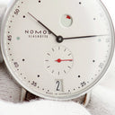 腕時計 ノモス NOMOS メトロ デイト パワーリザーブ MT1D4W2 手巻き メンズ OH済 シルバー スモールセコンド