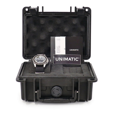 腕時計 ウニマティック UNIMATIC UNO UC1 クラシック ダイバー UC1 自動巻き メンズ 新品同様 ブラック 黒 夜光 スーパールミノバ
