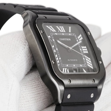腕時計 カルティエ Cartier サントス ドゥ カルティエ LM WSSA0039 自動巻き メンズ ADLC加工 ブラック スクエア