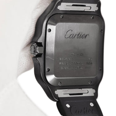 腕時計 カルティエ Cartier サントス ドゥ カルティエ LM WSSA0039 自動巻き メンズ ADLC加工 ブラック スクエア