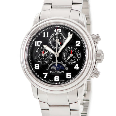 腕時計 ブランパン BLANCPAIN レマン パーペチュアルカレンダー フライバック クロノグラフ 2585F-1130-71 自動巻き メンズ OH済 黒