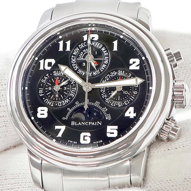 腕時計 ブランパン BLANCPAIN レマン パーペチュアルカレンダー フライバック クロノグラフ 2585F-1130-71 自動巻き メンズ OH済 黒