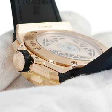 腕時計 ウブロ HUBLOT ビッグバン ウニコ サンブルーII キングゴールド 418.OX.5108.RX.1604.MXM20 自動巻き メンズ OH済 K18 ダイヤ