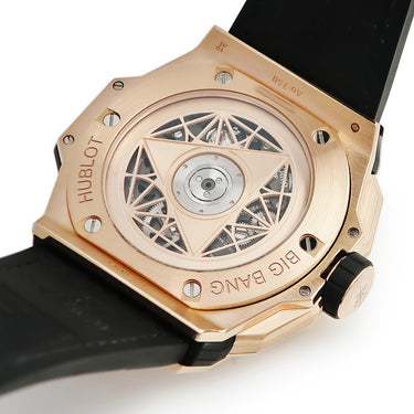 腕時計 ウブロ HUBLOT ビッグバン ウニコ サンブルーII キングゴールド 418.OX.5108.RX.1604.MXM20 自動巻き メンズ OH済 K18 ダイヤ