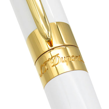 エス・テー・デュポン S.T DUPONT リベルテ 465223G ホワイトXゴールド ラッカー アルミニウム ボールペン 黒インク 筆記確認済