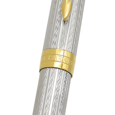 パーカー PARKER ソネット プレミアム ミストラルGT 2119787 シルバーXゴールド スターリングシルバー GP 真鍮 ボールペン M 黒インク 筆記確認済