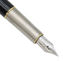 パーカー PARKER ソネット プレミアム メタル＆ブラックGT 2119784 シルバーXブラックXゴールド ステンレス GP 真鍮 ラッカー K18WG(ペン先) 万年筆 F(細字) コンバーター・カートリッジ両用式