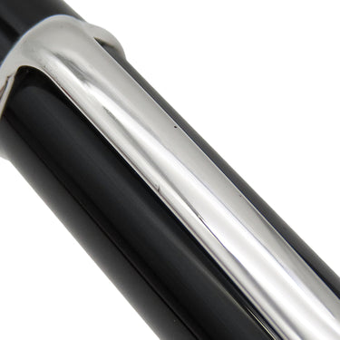 カルティエ Cartier ディアボロ ドゥ カルティエ ブラック×シルバー GP ブラックコンポジット ボールペン シルバー金具 黒インク 筆記確認済 ブルーレジンカボション