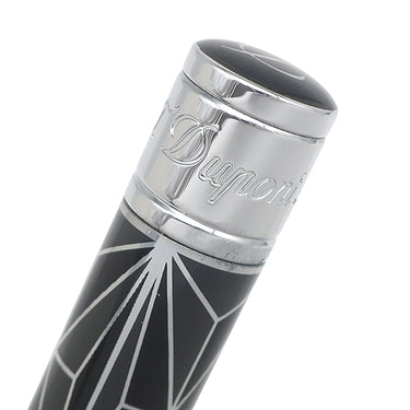 エス・テー・デュポン S.T DUPONT D イニシャル FIRE-X 275050 ブラック×シルバー 真鍮 ラッカー ボールペン ギヨシエ ギロシエ加工 黒インク 筆記確認済