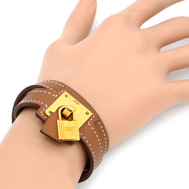 エルメス HERMES オーケリー ゴールド スイフト GP T2 ブレスレット 2重 2連 レザーブレス