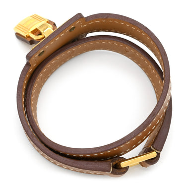 エルメス HERMES オーケリー ゴールド スイフト GP T2 ブレスレット 2重 2連 レザーブレス