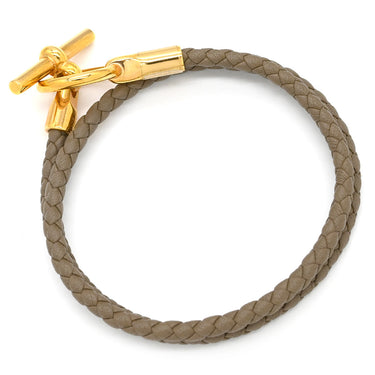 エルメス HERMES グレナン ドゥブルトゥール エトゥープ ヴォースイフト メタル ブレスレット ゴールド金具 グレージュ