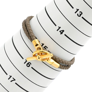 エルメス HERMES グレナン ドゥブルトゥール エトゥープ ヴォースイフト メタル ブレスレット ゴールド金具 グレージュ