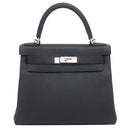 エルメス HERMES ケリー28 内縫い ブラック トゴ 2WAYバッグ シルバー金具 黒 ショルダー