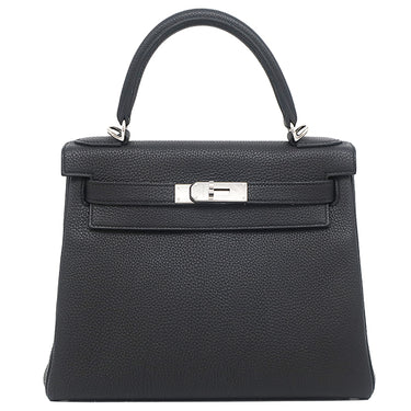 エルメス HERMES ケリー28 内縫い ブラック トゴ 2WAYバッグ シルバー金具 黒 ショルダー