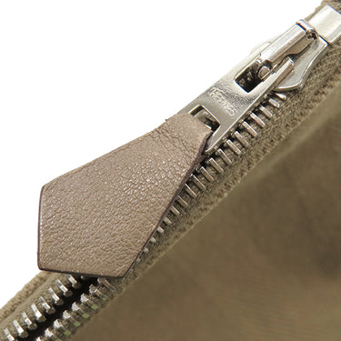 エルメス HERMES ヴァルパライソ PM エトゥープ トワルシェブロン レザー ハンドバッグ シルバー金具 グレージュ キャンバス