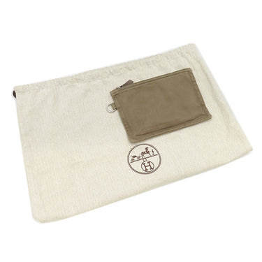 エルメス HERMES ヴァルパライソ PM エトゥープ トワルシェブロン レザー ハンドバッグ シルバー金具 グレージュ キャンバス