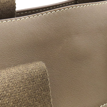 エルメス HERMES ヴァルパライソ PM エトゥープ トワルシェブロン レザー ハンドバッグ シルバー金具 グレージュ キャンバス