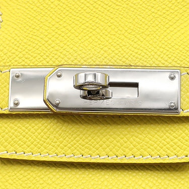 エルメス HERMES キャンディ バーキン30 ライム×グレー ヴォーエプソン ハンドバッグ シルバー金具 黄