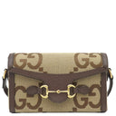 グッチ GUCCI ホースビット1955 ミニバッグ 699296 ブラウン×ベージュ GGキャンバス レザー ショルダーバッグ ゴールド金具 ジャンボGG
