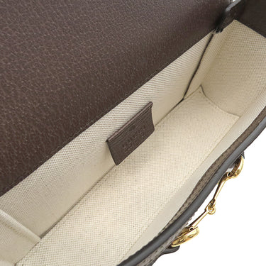 グッチ GUCCI ホースビット1955 ミニバッグ 699296 ブラウン×ベージュ GGキャンバス レザー ショルダーバッグ ゴールド金具 ジャンボGG