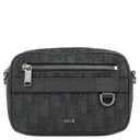 クリスチャン・ディオール Christian Dior Safar ディオール オブリーク 2ESWS011YKY ブラック キャンバス レザー ショルダーバッグ シルバー金具 ロゴ 総柄