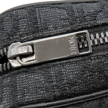 クリスチャン・ディオール Christian Dior Safar ディオール オブリーク 2ESWS011YKY ブラック キャンバス レザー ショルダーバッグ シルバー金具 ロゴ 総柄