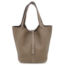 エルメス HERMES ピコタンロックMM エトゥープ トリヨンクレマンス ハンドバッグ シルバー金具 グレージュ