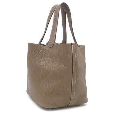 エルメス HERMES ピコタンロックMM エトゥープ トリヨンクレマンス ハンドバッグ シルバー金具 グレージュ