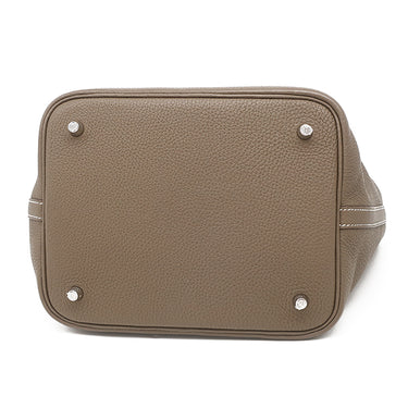 エルメス HERMES ピコタンロックMM エトゥープ トリヨンクレマンス ハンドバッグ シルバー金具 グレージュ